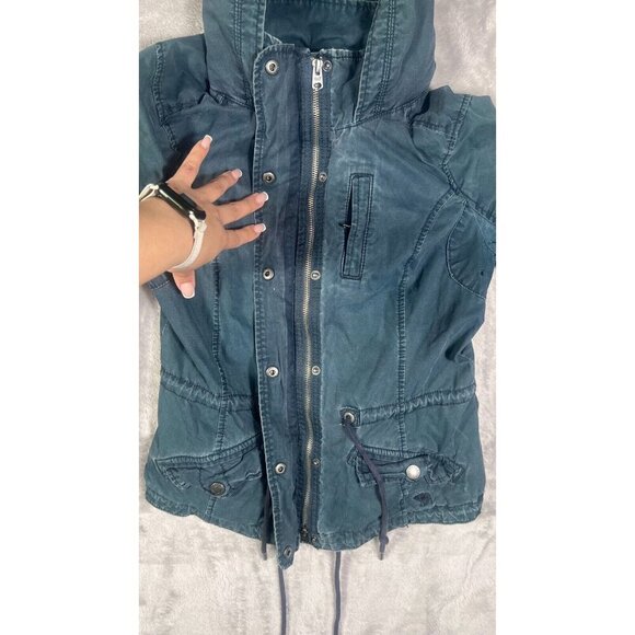 Abercrombie & Fitch Women’s Military Utility Jacket – Hooded, Size Medium Irreg - Picture 9 of 16